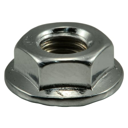 Midwest Fastener Flange Nut, 1/4"-28, Steel, Chrome Plated, 8 PK 39288